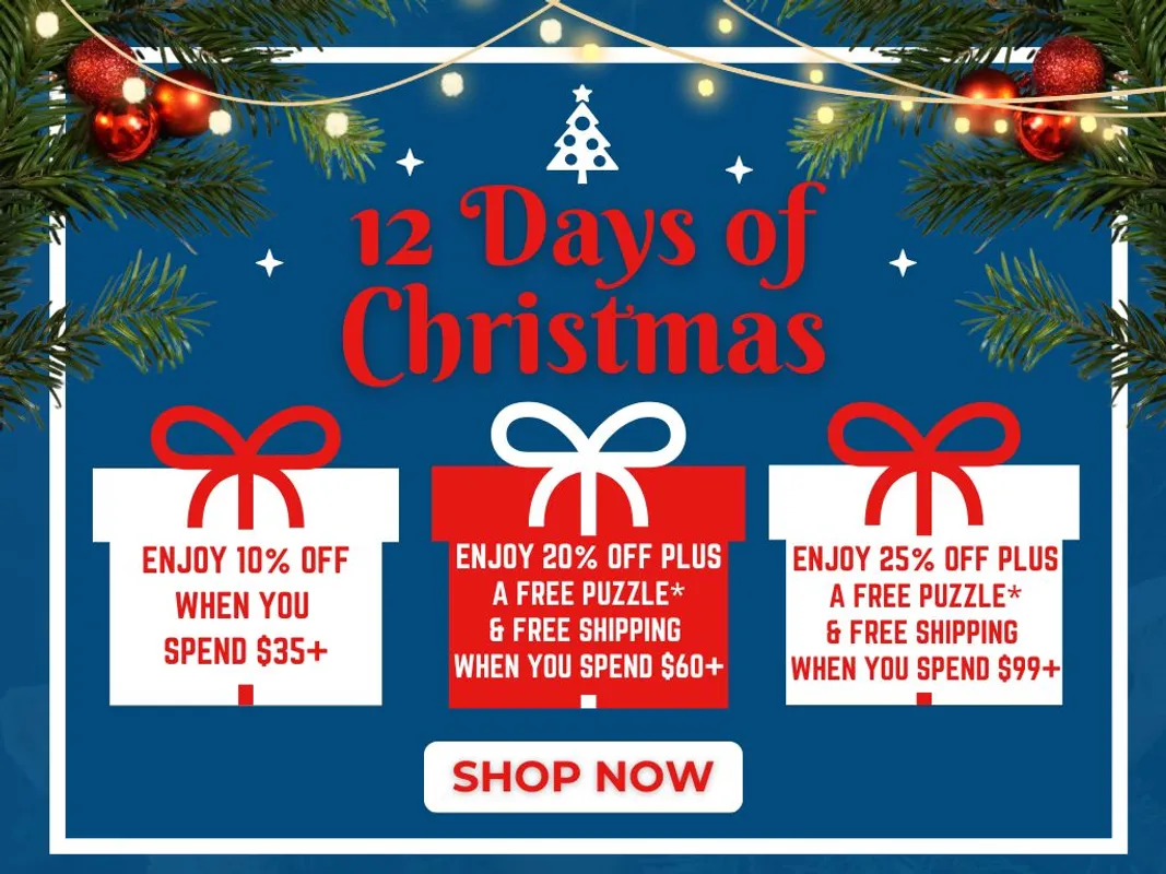 12 Days of Christmas - Unwrap a Different Free Puzzle Every Day with $40+