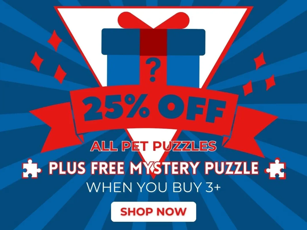 25% Off Pet Puzzles for National Dog Day - Plus Free Mystery Puzzle when you buy 3+