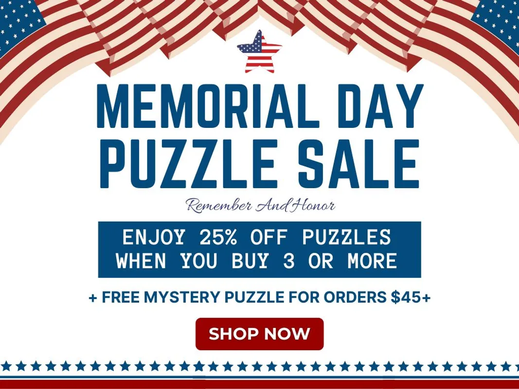 25% Off Puzzles When You Buy 3+ and Free Mystery Puzzle for Orders $45+