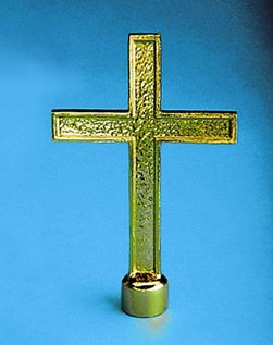 Golden Plated Passion Cross Indoor Flag Pole Ornament