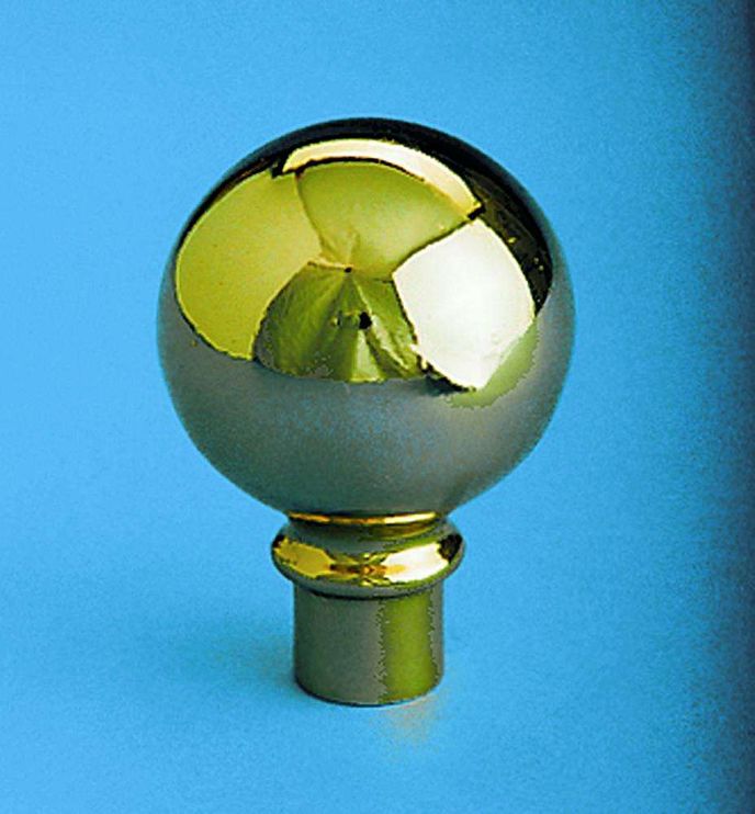 Parade Ball Flag Pole Ornament w/ Ferrule 4 1/4" Gold Finish