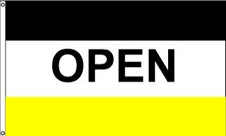 Open Black & Yellow Message Flag - 3' x 5' - Nylon