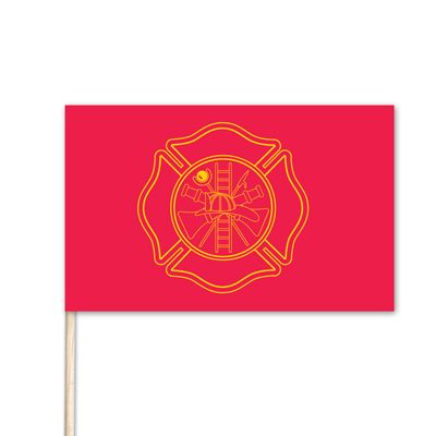 Firefighter Stick Flag - 12" x 18" - E-Polyester