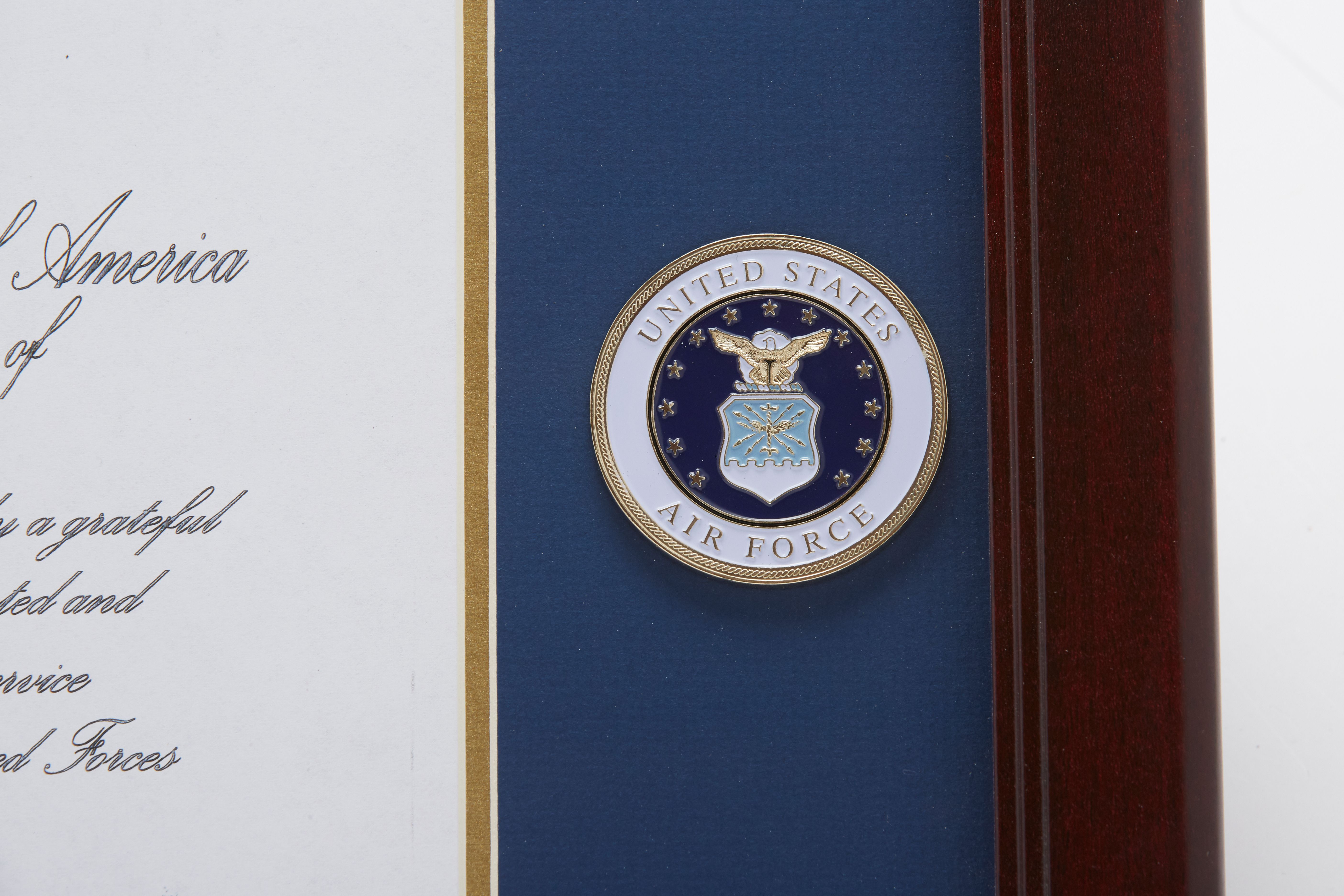 Frame U S Air Force Medallion Presidential Memorial Certificate Frame