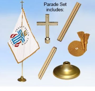 Presbyterian Indoor Display & Parade Oak Flag Set - 3' x 5' - Nylon