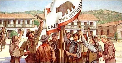 Illustration of the Bear Flag Revolt, in Sonoma