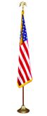 U.S. Fringed Flag with Oak Mounting Set - 3 X 5