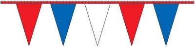 Red White & Blue Pennant Streamers - 30' - Plastic