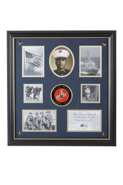 U.S. Marine Corps Medallion 7 Picture Collage Frame with Stars