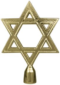 Star of David Flag Pole Ornament - 6 3/4" - Gold Finish