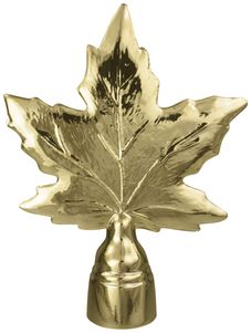 Maple Leaf Flag Pole Ornament - 5 1/4" - Gold Finish
