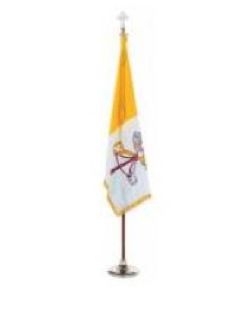 Papal Indoor Display & Parade Gold Aluminum Flag Set - 4' x 6' - Nylon