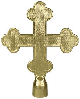 Botonne Cross Flag Pole Ornament w/ Spindle - 6 3/4" - Gold Finish