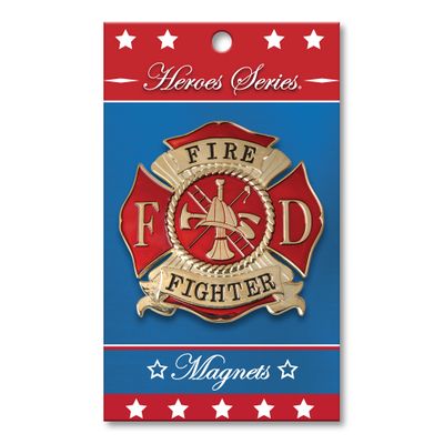 Heroes Series Firefighter Medallion Small Magnet - 2.25 Inches