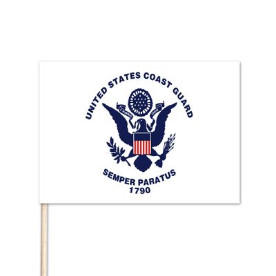 U.S. Coast Guard Stick Flag - 4" x 6" - E-Polyester