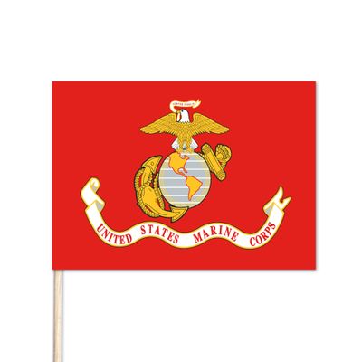 U.S. Marine Stick Flag - 4" x 6" - Endura-Gloss