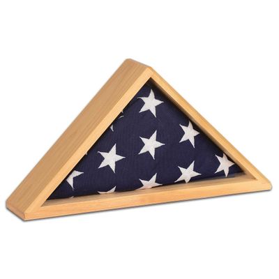 Oak US Flag Display Case - for 3 x 5 US Flags
