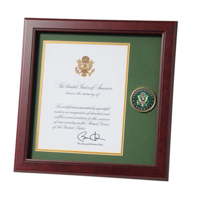 U.S. Army Medallion 8-Inch by 10-Inch Presidential Memorial Certificate Frame