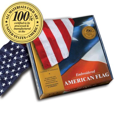 U.S. Flag - 5 x 8 Embroidered Nylon in Gift Box