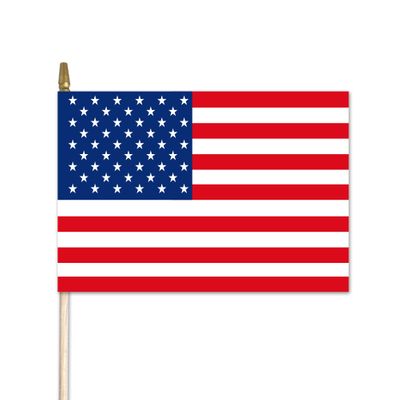 U.S. Stick Flag w/ Spear - 8" x 12" - Endura-Gloss Cotton