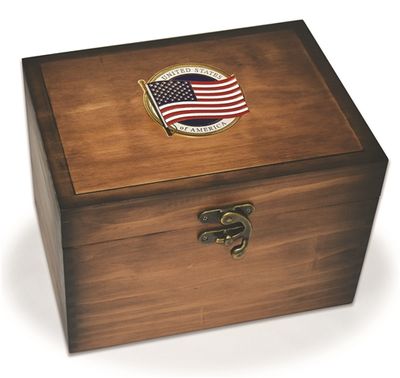 US Flag Medallion Keepsake Box