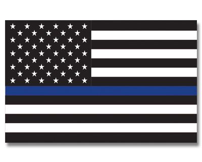 US Thin Blue Line Flag - 3' x 5' - Sewn Nylon