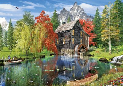 Fishing by the Mill 1500 Piece Jigsaw Puzzle