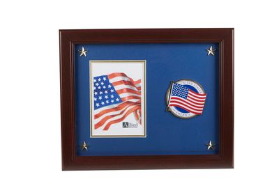 American Flag Medallion 5-Inch by 7-Inch Picture Frame with Stars