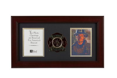 Firefighter Medallion 4-Inch by 6-Inch Double Picture Frame