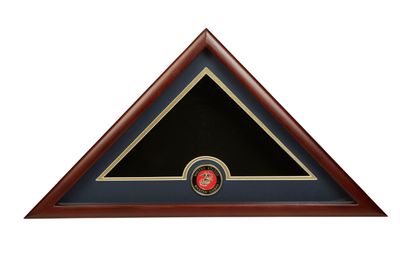US Flag Display Case with Marine Corps Medallion