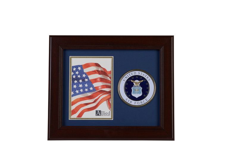 8 x 10 Campus Images AFPHO001 Air Force Portrait Honors Frame with Gold Medallion 